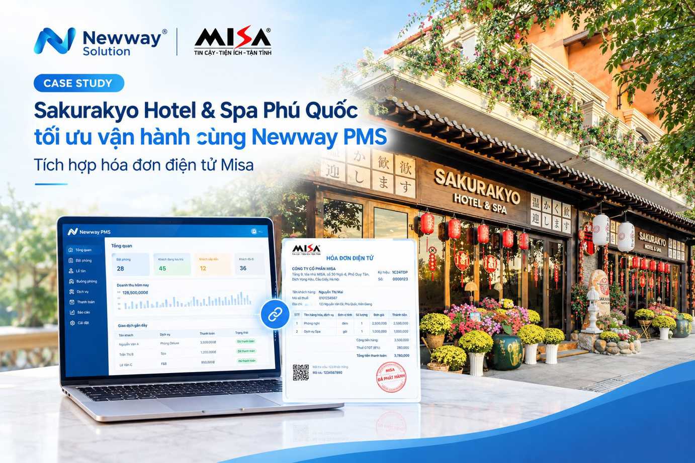 Sakurakyo Hotel & Spa Phú Quốc tối ưu vận hành cùng Newway PMS